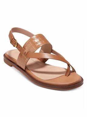 Cole Haan Anica Lux Slingback Flat Sandals Tan Size 8B